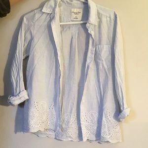 American Eagle Striped Button-Down